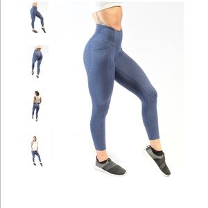 TilYouCollapse heart booty leggings speckled blue